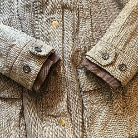 FREE PEOPLE Women’s Denim Full Zip Button Down Large Pocket Jacket Size 12 - Picture 5 of 12